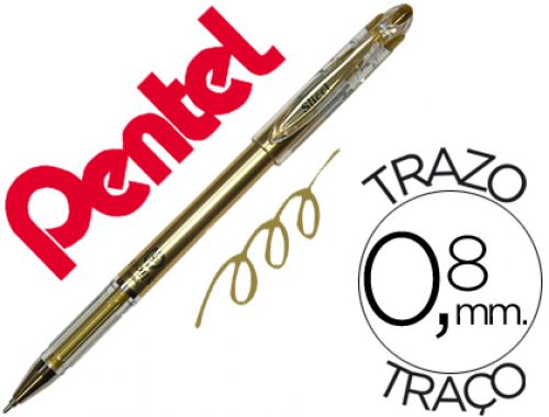 Esferografica roller metalica pentel bg 208 dourada 0,4 mm ideal para papel e madeira suave secagem rapida , Pentel , 48614 , 0884851000774